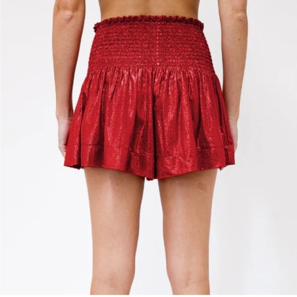 Queen of Sparkles Shiny SWING SHORTSRed Size XS